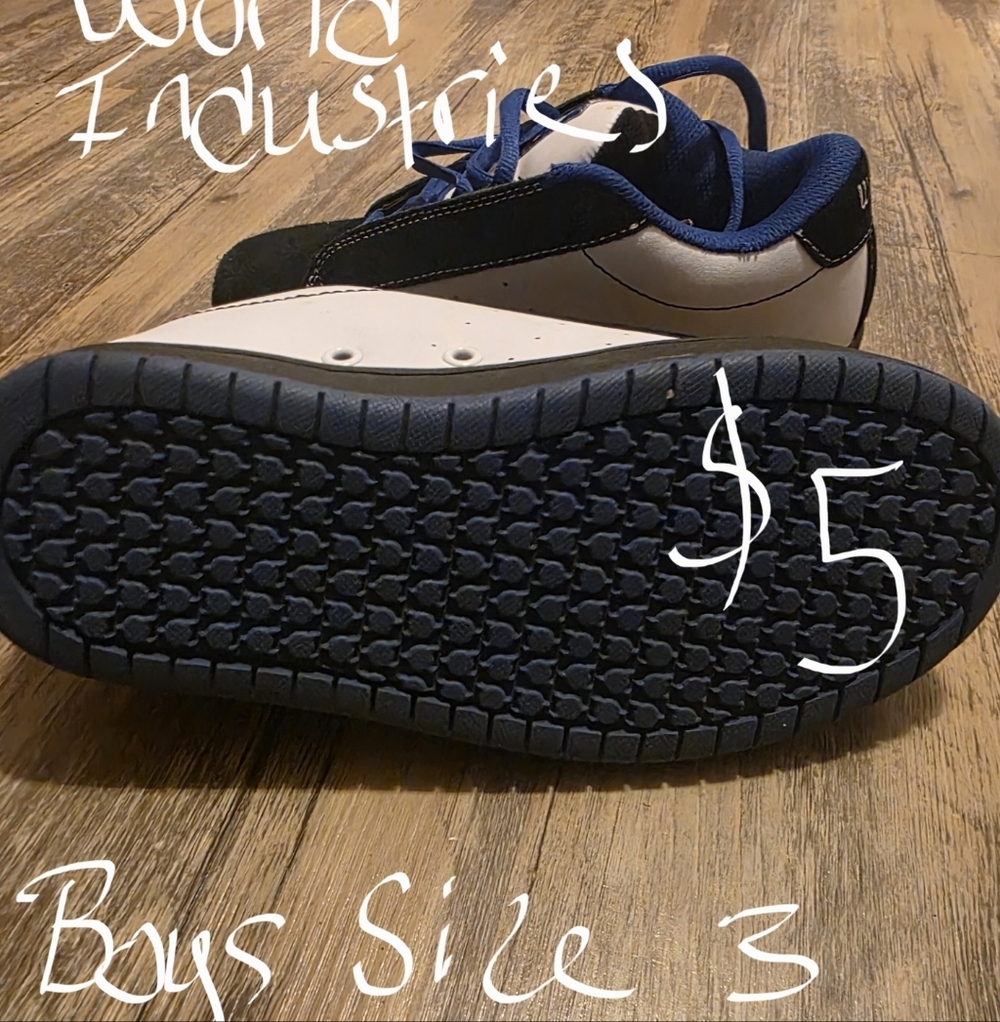 World Industries- Blue, White And Black Boys Shoes. Size 3